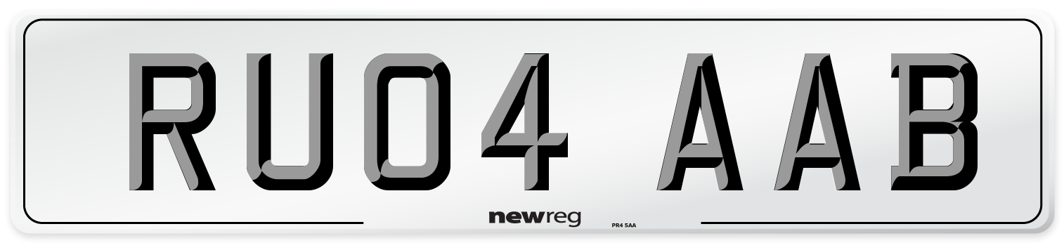 RU04 AAB Number Plate from New Reg